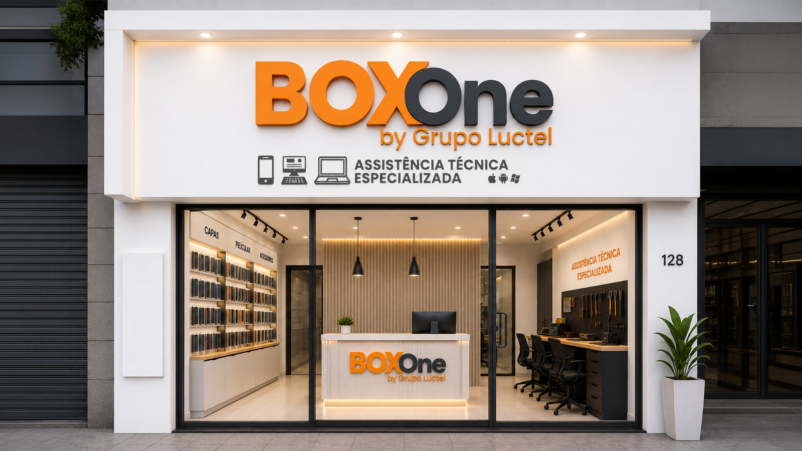 Fachada Diurna da Loja BOX One
